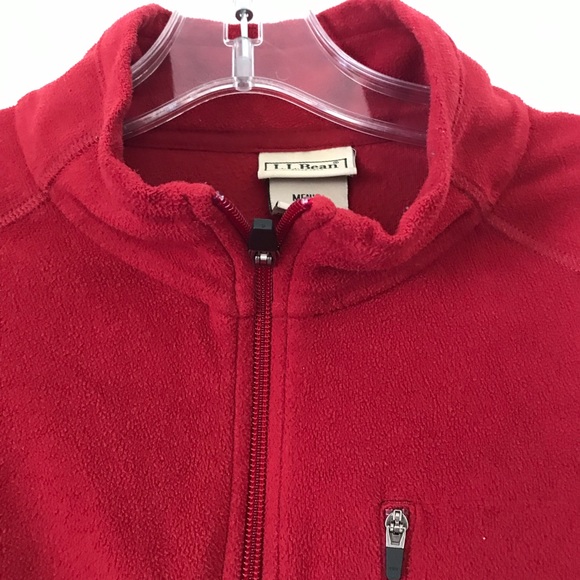L.L. Bean fleece zip up jacket men size Large Tall Red - Picture 7 of 8